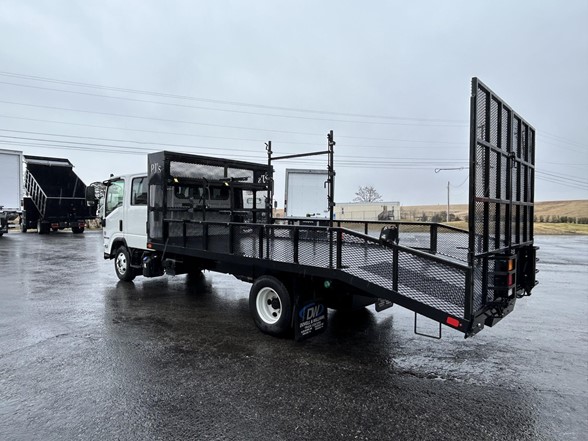 2025 Isuzu NPR-HD crew cab diesel with a 17ft PJ's open landscape body. 11006156101